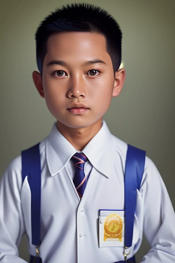 6-year-old asian schoolboy in school uniform portrait, hyper-realistic photo, epic colour treatment, cinematic colour treatment, meticulously intricate perfectly symmetrical extremely detailed, pixiv daily ranking, pixiv, extreme depth of field, artstation, spectacular details, volumetric lighting, masterpiece, cinematic, Hollywood production, 8k resolution, high definition, max octane render, vivid colors, max resolution, max perfectionism, realistic composition, professional photography, unre