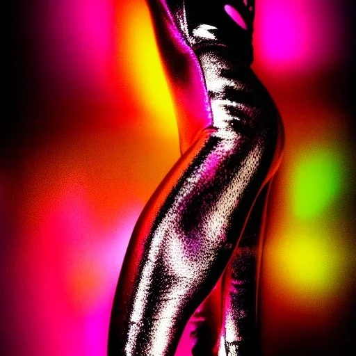 A 1990s or early 2000s magazine photoshoot. Neon blob, metallic spikes, ethereal. Extremely detailed, HD photography, high quality, stylized, dramatic, high contrast, high exposure.