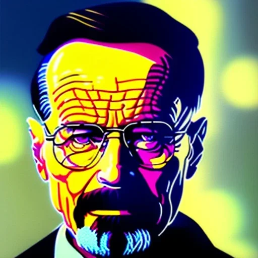 a portrait of Walter White drawn by Leonardo da Vincis, high quality, 8k, master quality, soft coloring