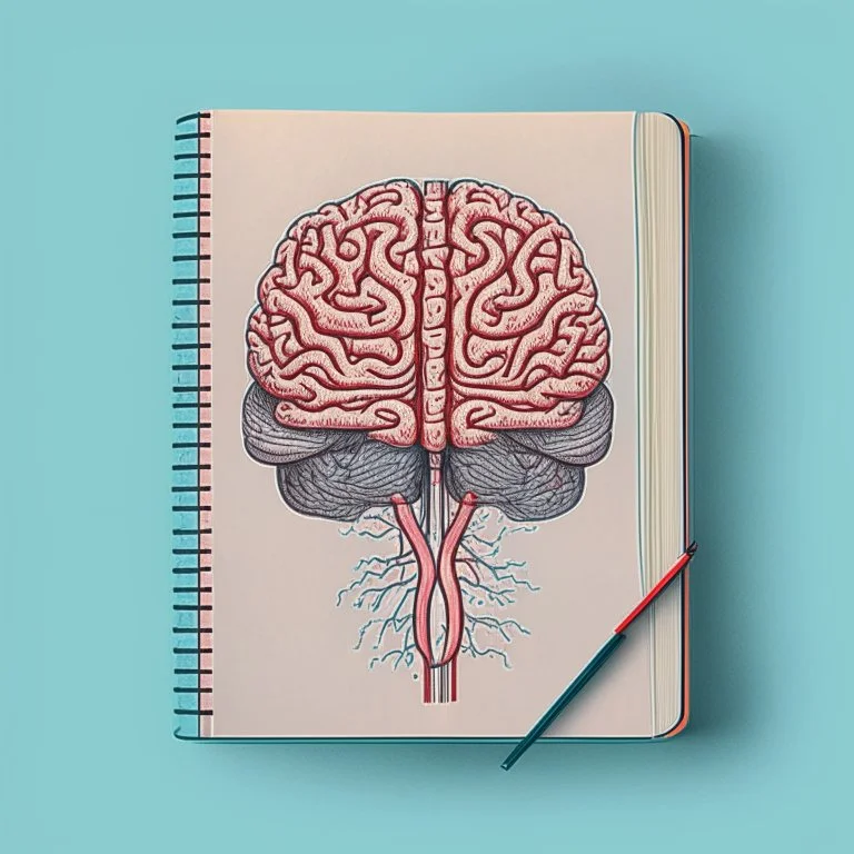 medicine notebook brain illustration