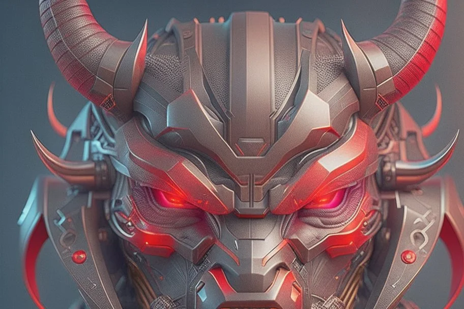 Best quality, masterpiece, ultra high definition,Futuristic, cyberpunk,Oni mask, Comic style