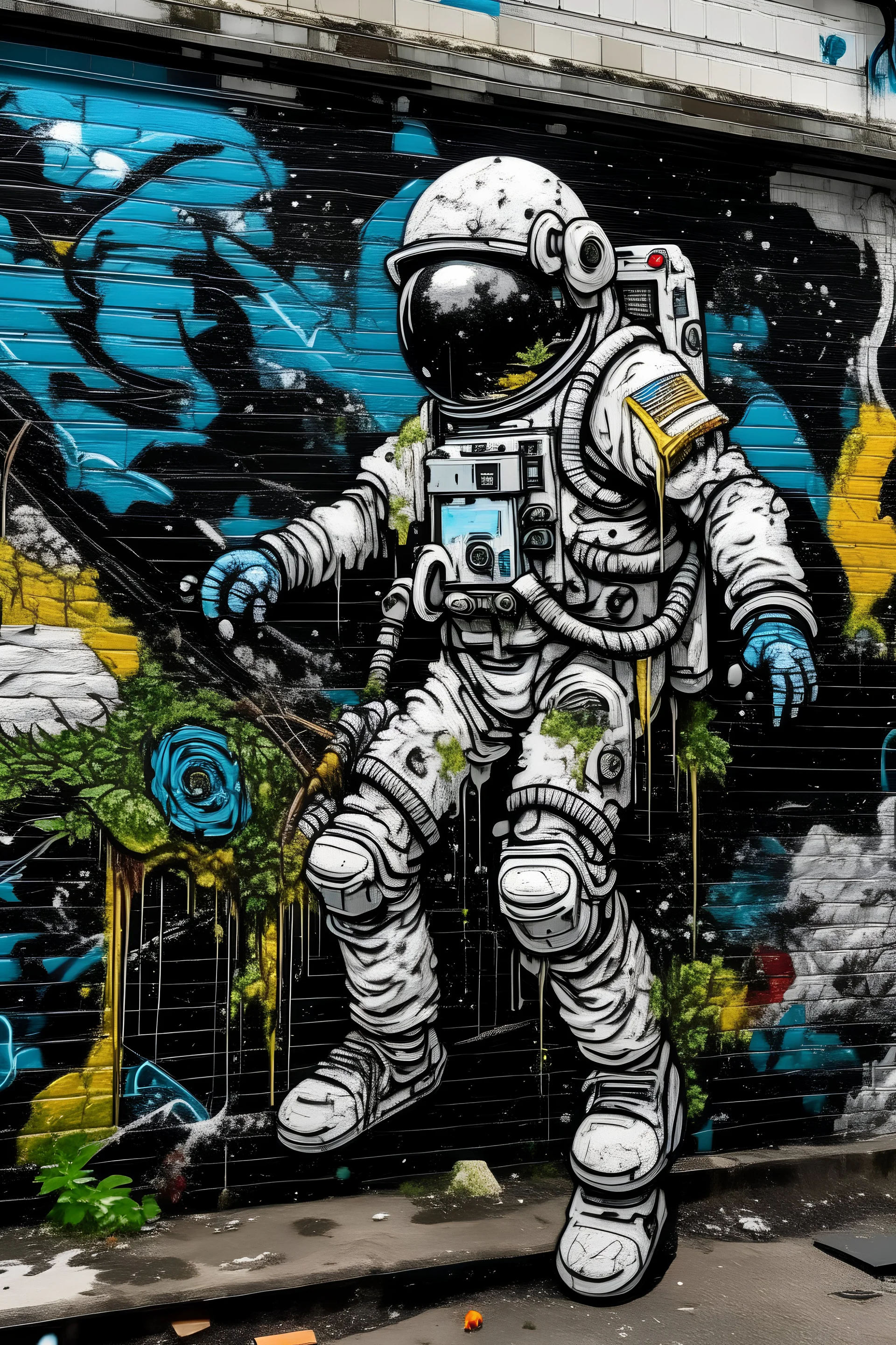 Lichen Survives on Outside of International Space Station; street art