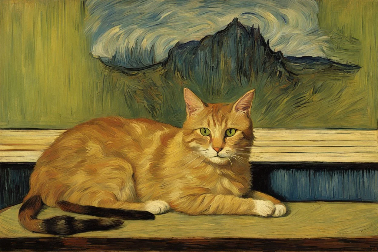 Portrait of a cat by Van Gogh