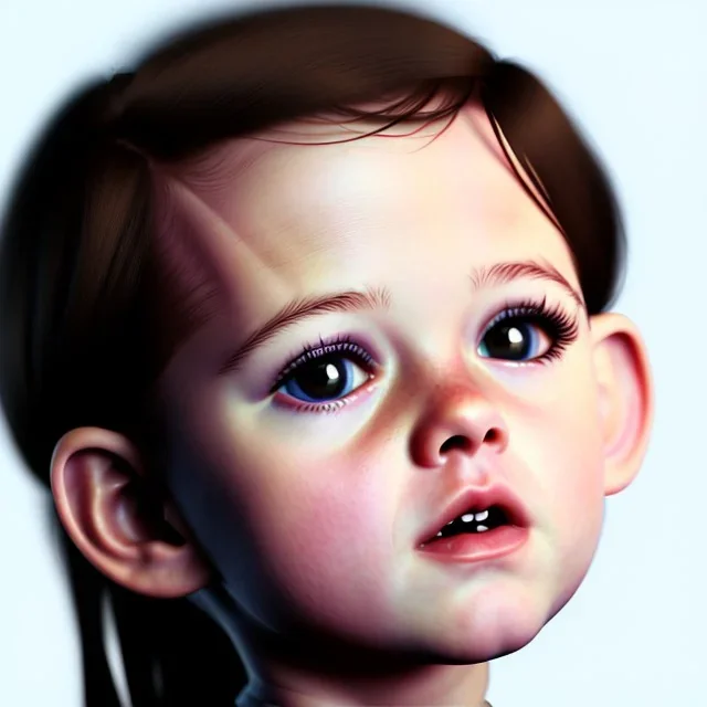 Kristen stewart toddler, full body, dramatic lighting, hyper realistic