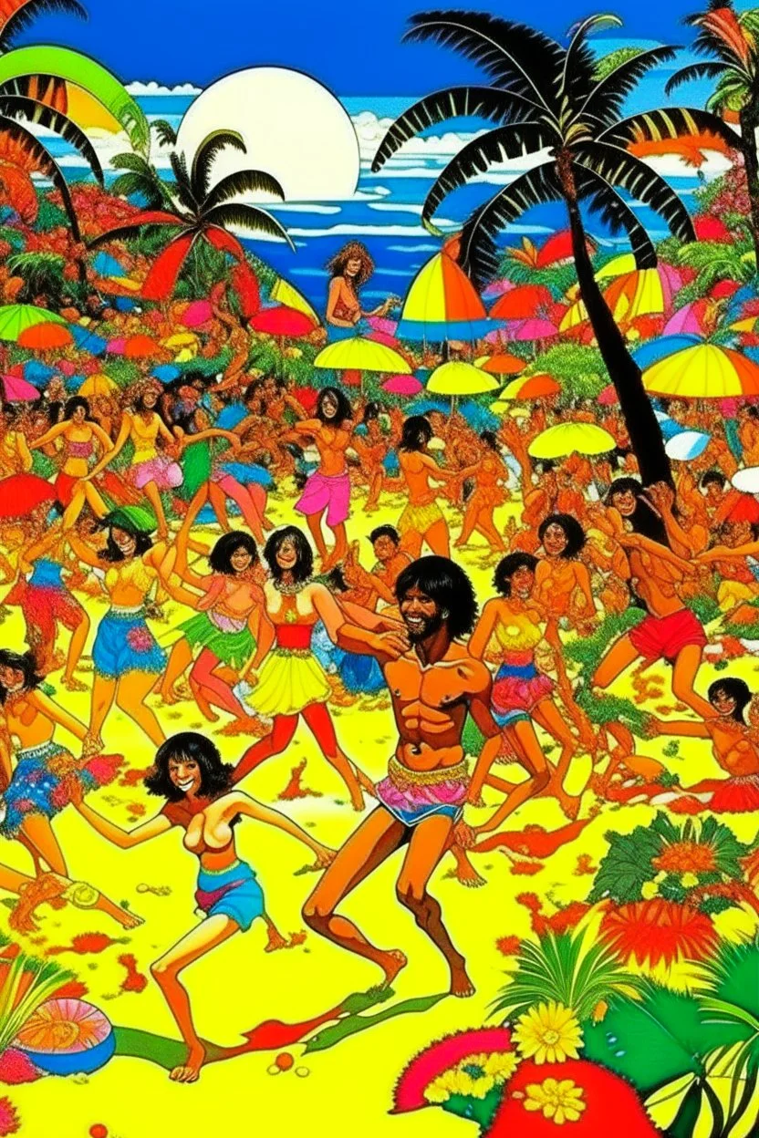 disco grooves abstract subliminal lmfao party on beach bar paradise jungle flowers cool DANCING STYLE OF HIROKU OGAI