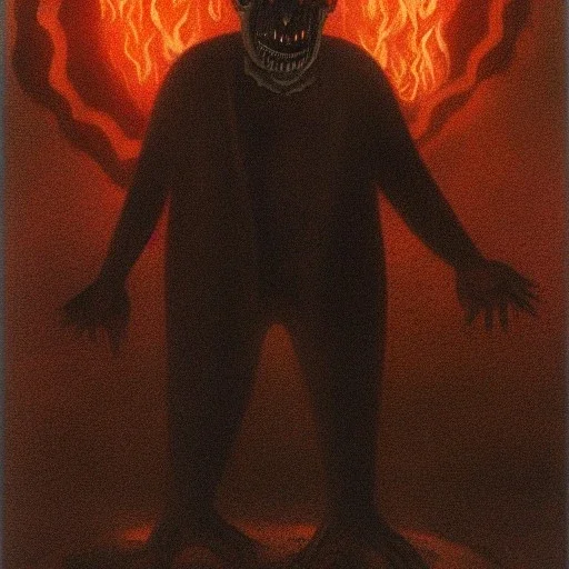 A human figure in hell