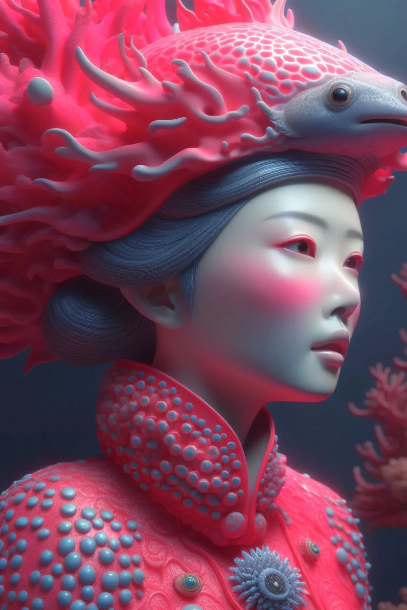 Coral animal , 3d 4k octane render, lifelike, photorealistic, artstation, illustration, smooth, sharp focus, ornate, intricate, complex, highly detailed, digital painting, smooth, art by tom bagshaw, akihiko yosh