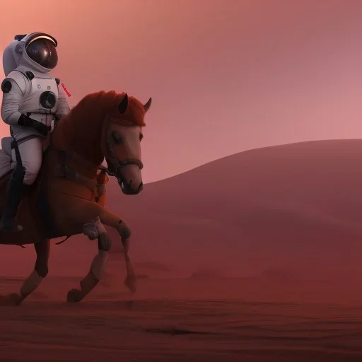 an astronaut riding a horse on mars artstation, hd, dramatic lighting, detailed