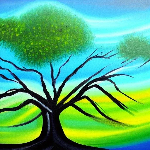 landscape tree painting abstract