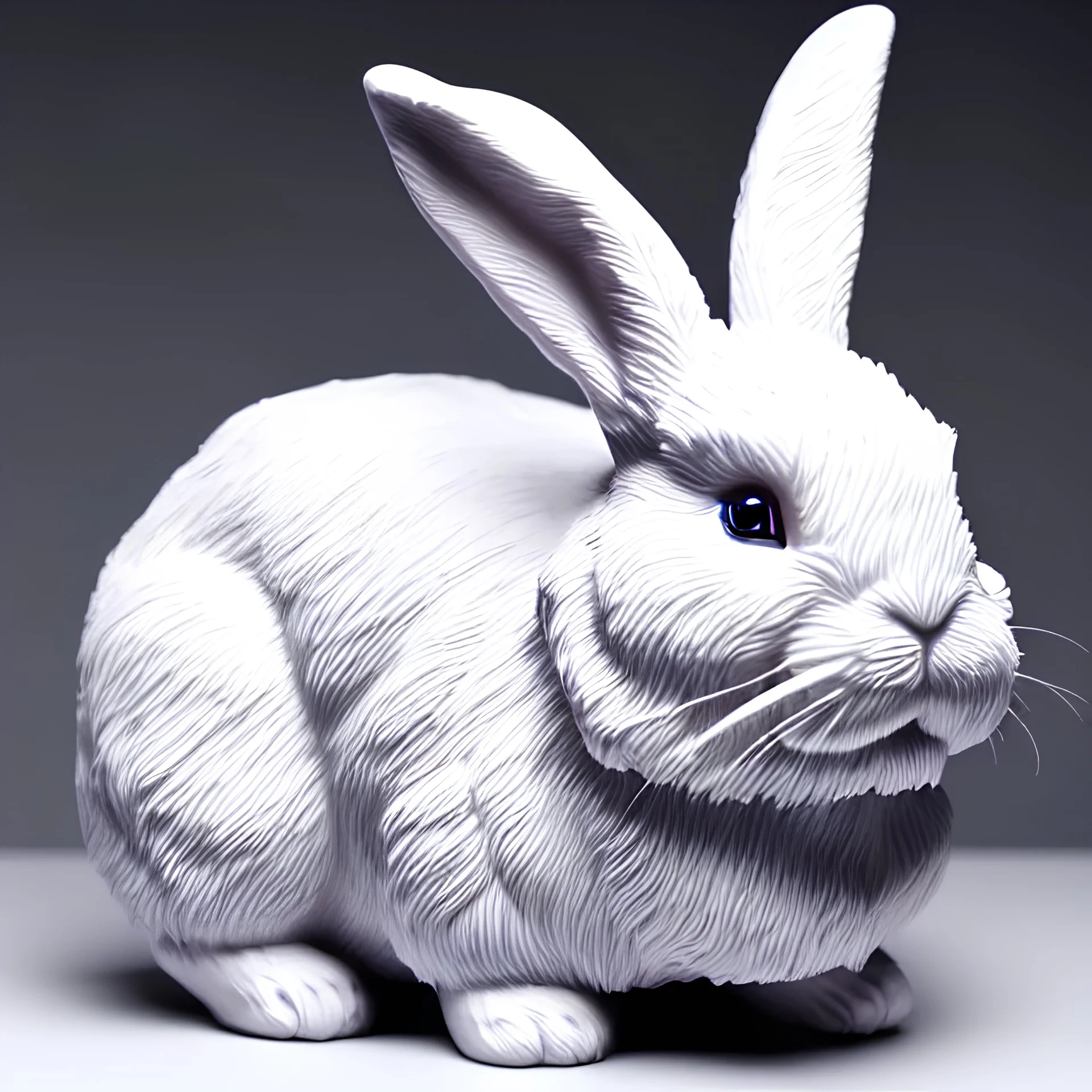 A cute otherworldly bunny rabbit, majestic, highly intricate,statue,Realistic photography, incredibly detailed, ultra high resolution, 8k, octane lighting,