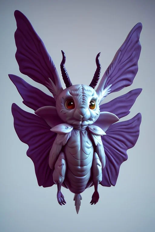 Mothman Jackalope hybrid, soft smooth lighting, soft pastel colors, 3d blender render, pop surrealism