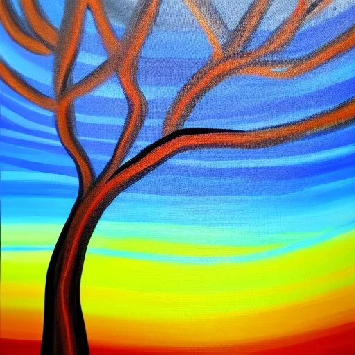 landscape tree painting abstract