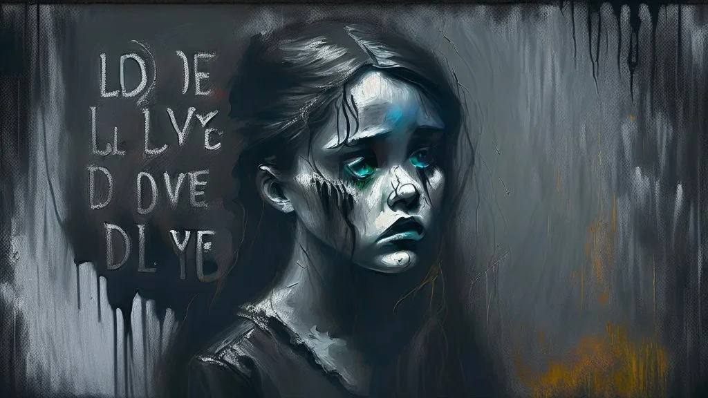 "Kızmayın Ona, Ben Çok Sevdim, Aşk Koydum Adını" cümlesini koyu bir tema ve bir resim çalışmasıyla çiz. Bir sanat eseri olsun