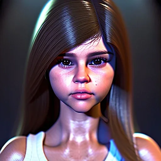 Selena Gomez toddler, hyper realistic, unreal engine 5