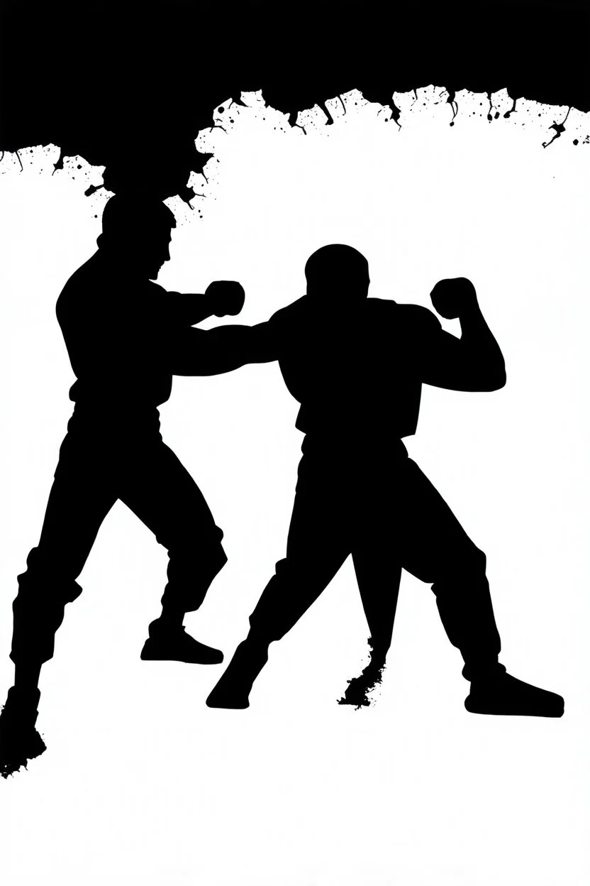 a distressing image of two shadows preparing to fight