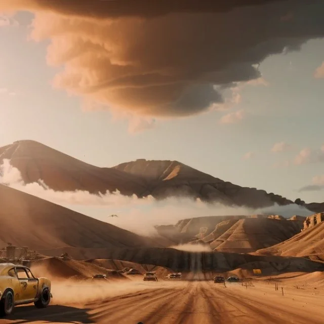 Ultra realistic mad max scene, people. Danger sweet woman, waist up view. Tarantino style, epic, yellow smoke fog, hottest, highly detailed, concept art, unreal engine 5, god rays, ray tracing, RTX, lumen lighting, ultra detail, volumetric lighting, 3d, finely drawn, high definition, high resolution.