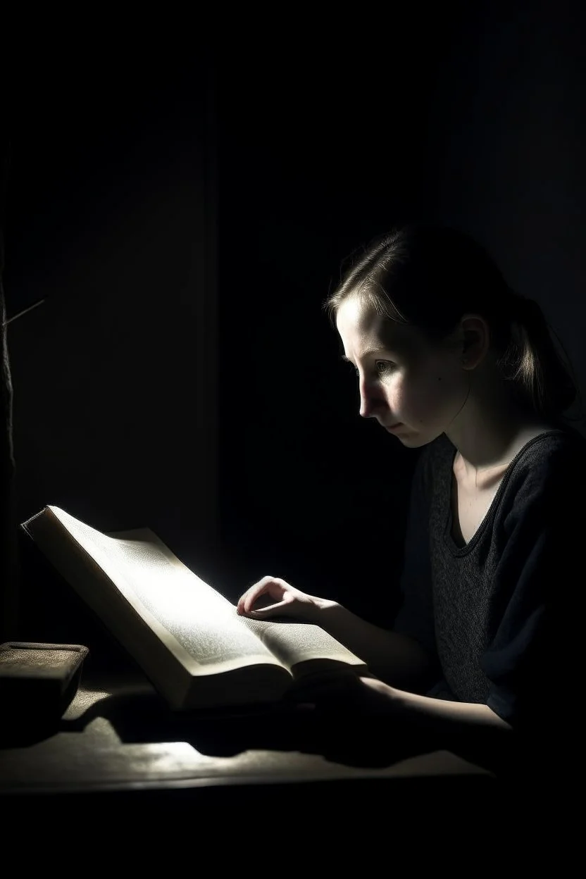 reading a book in the dark without any source of light