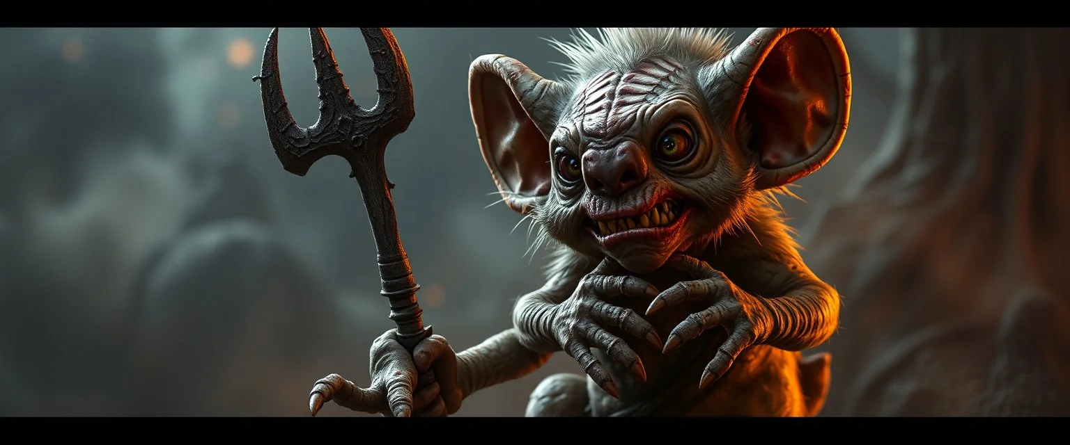 hyena gnome kobold realistic and creepy