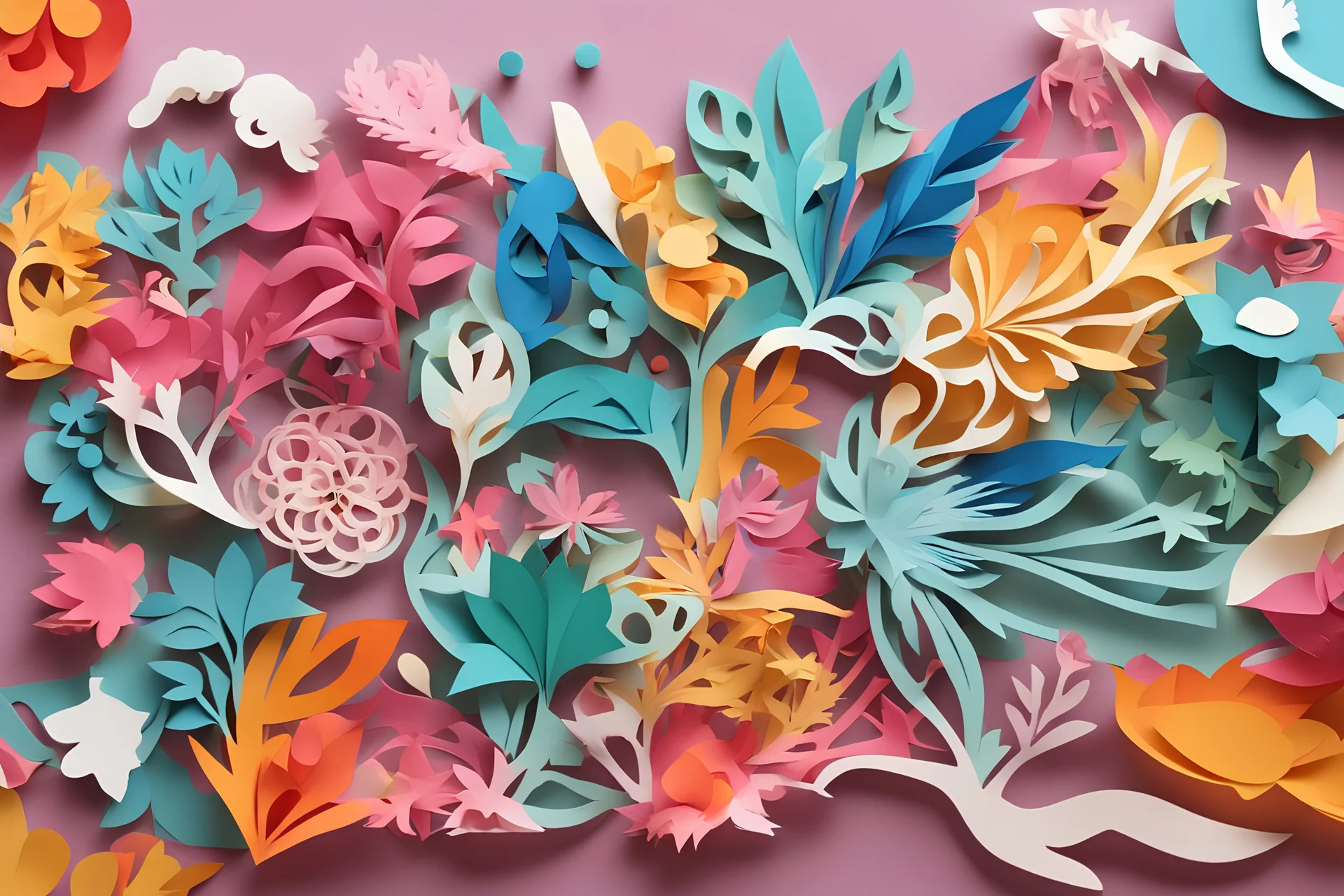 Colourful paper craft cut cutting, extra ordinary details