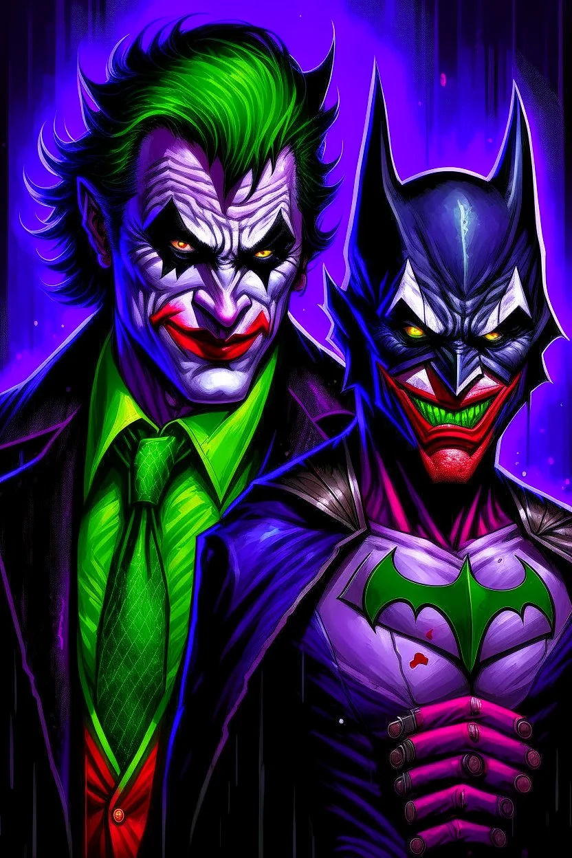 joker and batman grovvy art funy