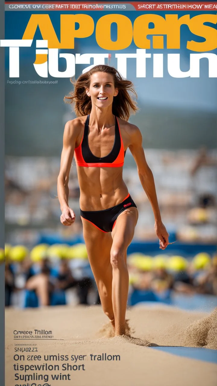 anorexic beautiful woman, concrete background, short triathlon swimsuit