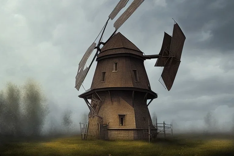 old metal windmill