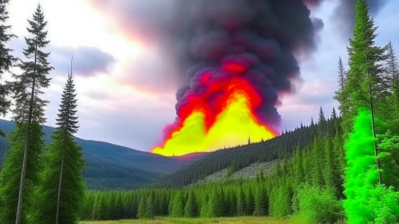 Rare fire tornado inside Bc wildfire.