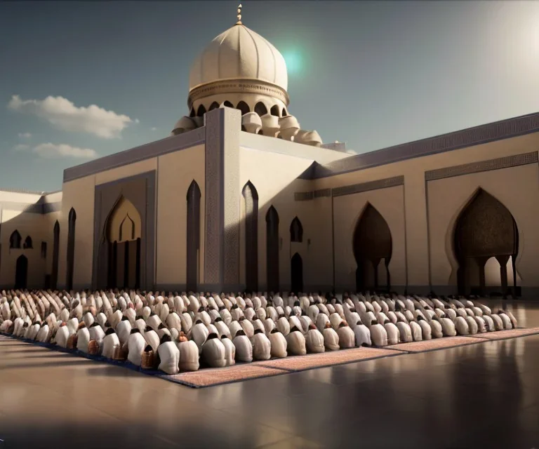 Muslims Praying in a mousqe