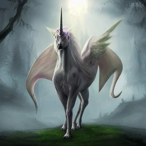 fantasy art, Photorealistic, 8k, Demon unicorn