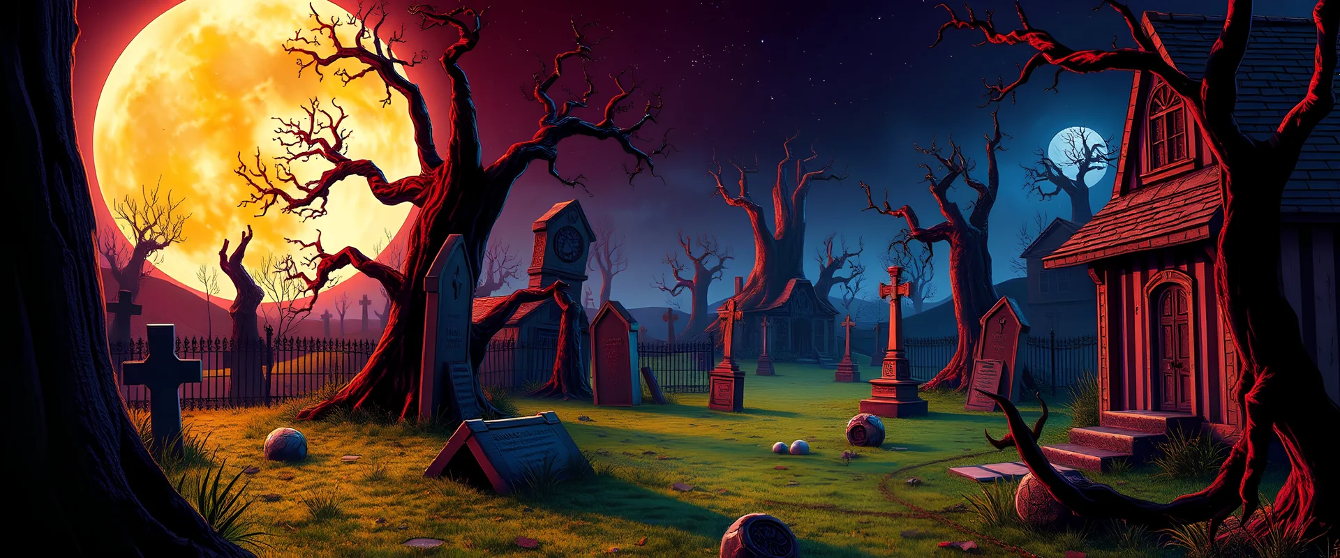 beetlejuice graveyard scenery, no characters