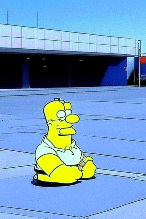 homer simpson smoking a joint outside of walmart