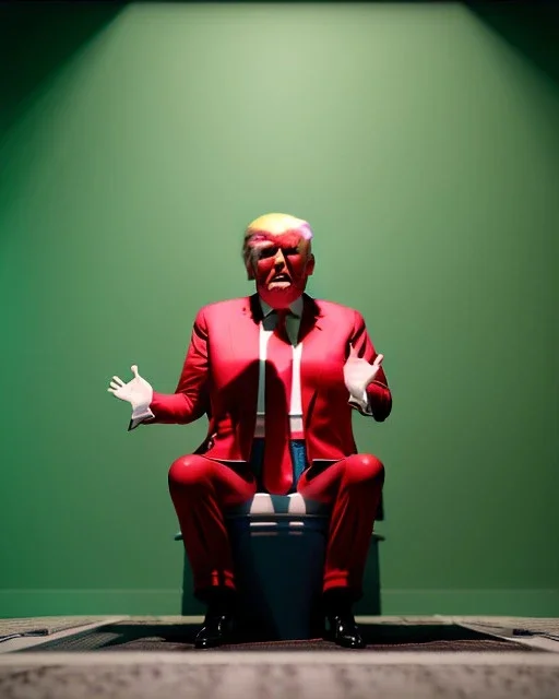 Donald Trump sitting in toilet scene, without pants, realistic image, retro style, casual, concept art, smooth, unreal engine 5, god lights, ray tracing, RTX, lumen lighting, ultra detail, volumetric lighting, 3d.