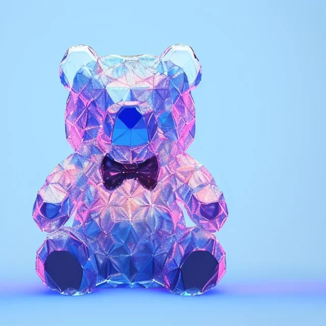 transparent multicolor crystal bear