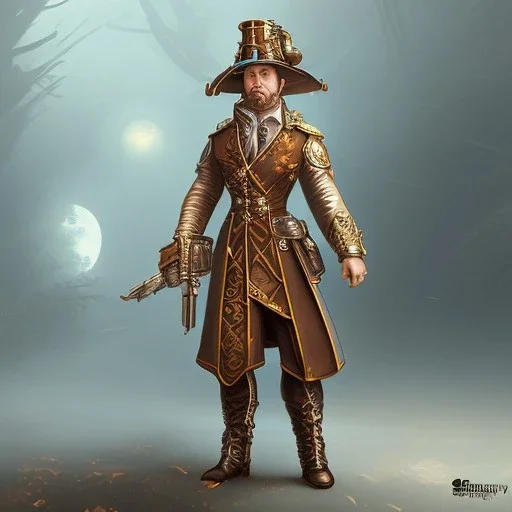 steampunk combatant full-body