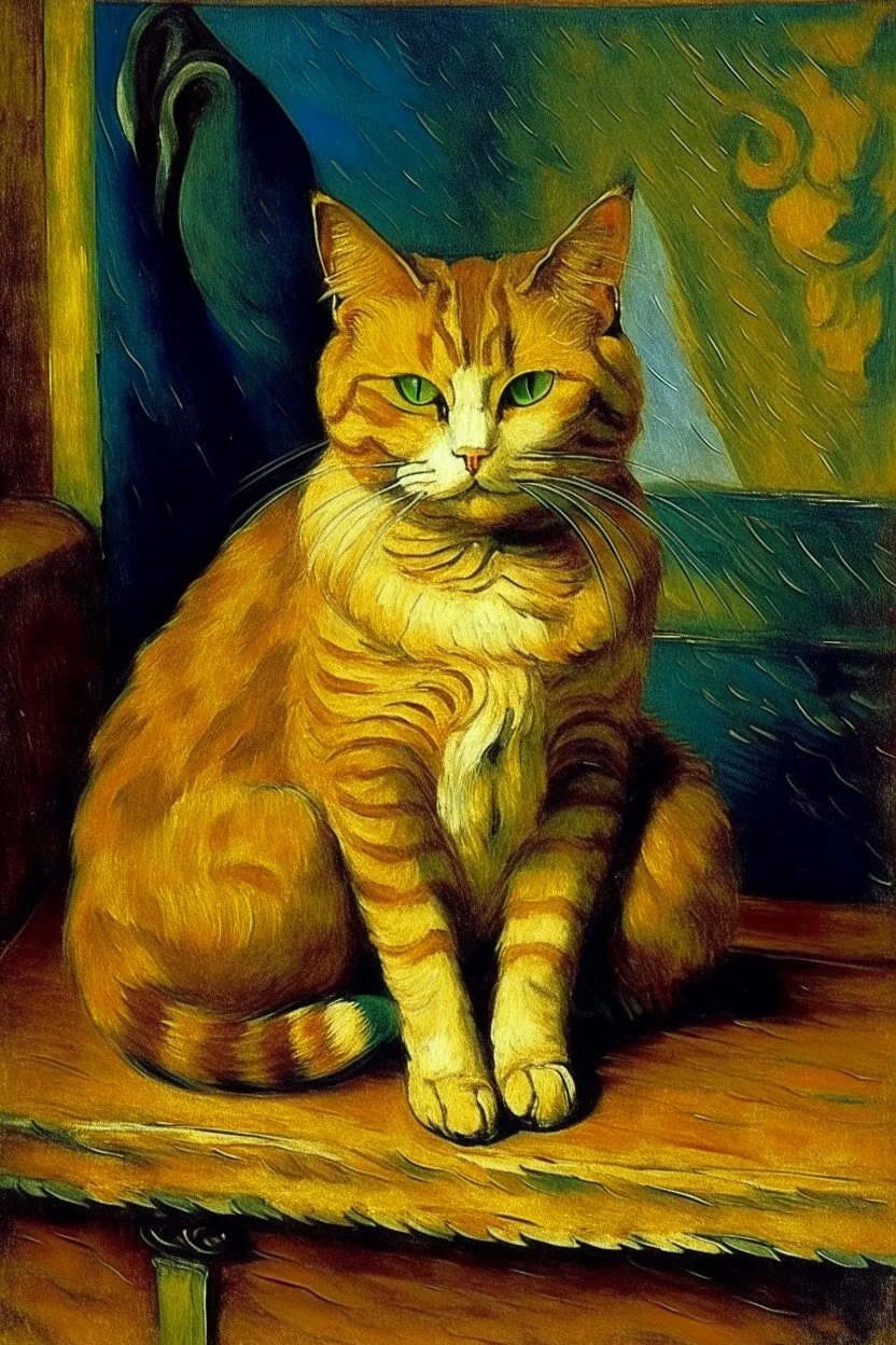 Portrait of a cat by Van Gogh