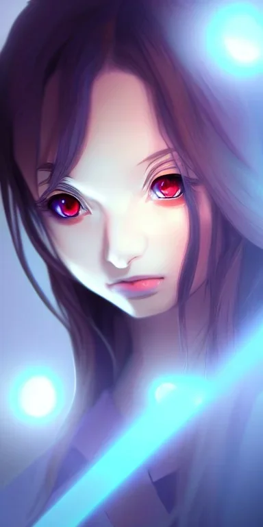 Anime girl, tyndall effect, highly detailed, digital painting, fantasy painting, deviantart artstation, cinematic lighting, charming eyes 3D 16k Full UHD