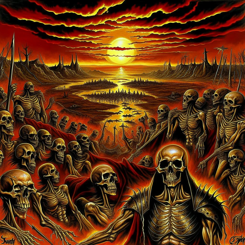 "South of Heaven" album art, by Larry Carrol, by Wes Benscoter, highly detailed, matte oil painting, dramatic heavy metal cover art, sinister and surreal, text "SLAYER" in Slayer font.