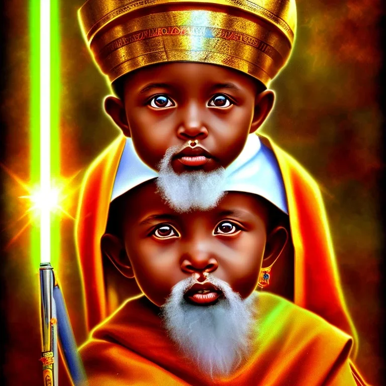 photo, Ethiopian Orthodox child wizard, lasers