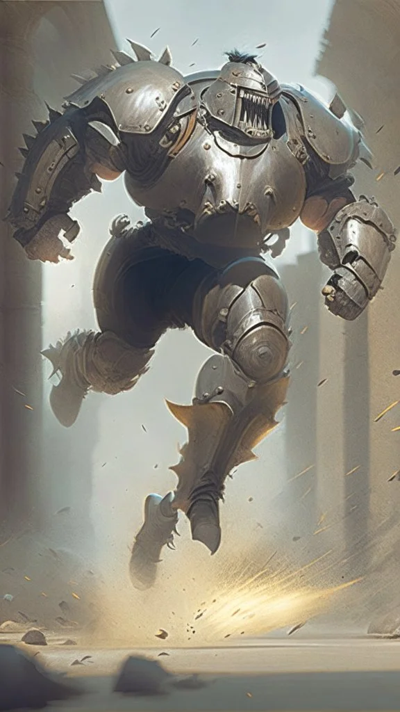 frenzied armored giant running