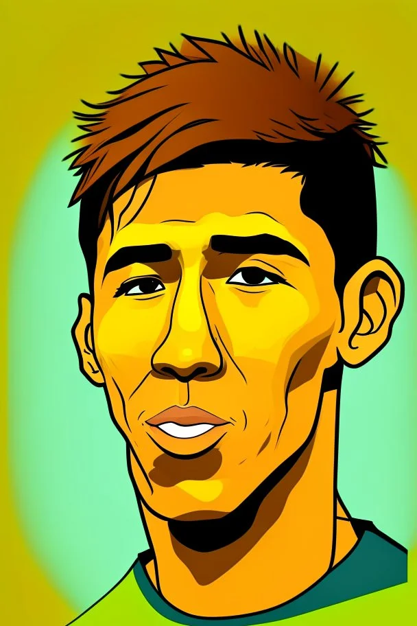 face Roberto Firmino Brazilian soccer player 2d cartoon