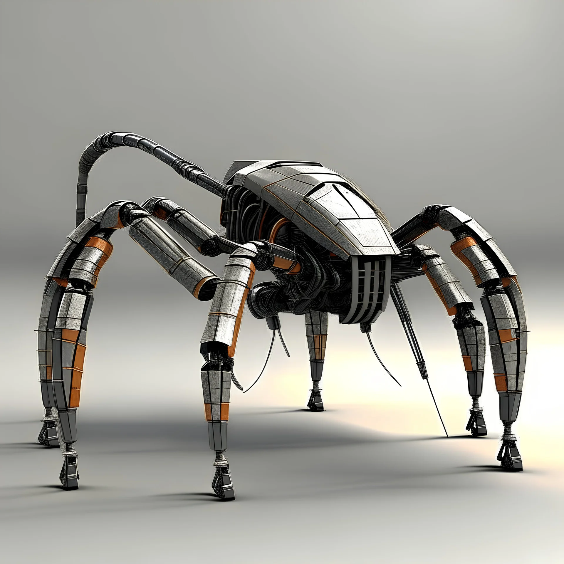 diseño de un cuadrupedo robot tipo araña cuadrada haslo como que este en armado apenas