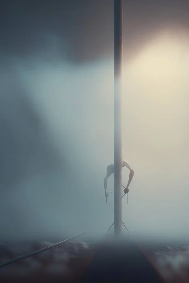 pole vaulting, trending art, 8k, depth of field, volumetric fog