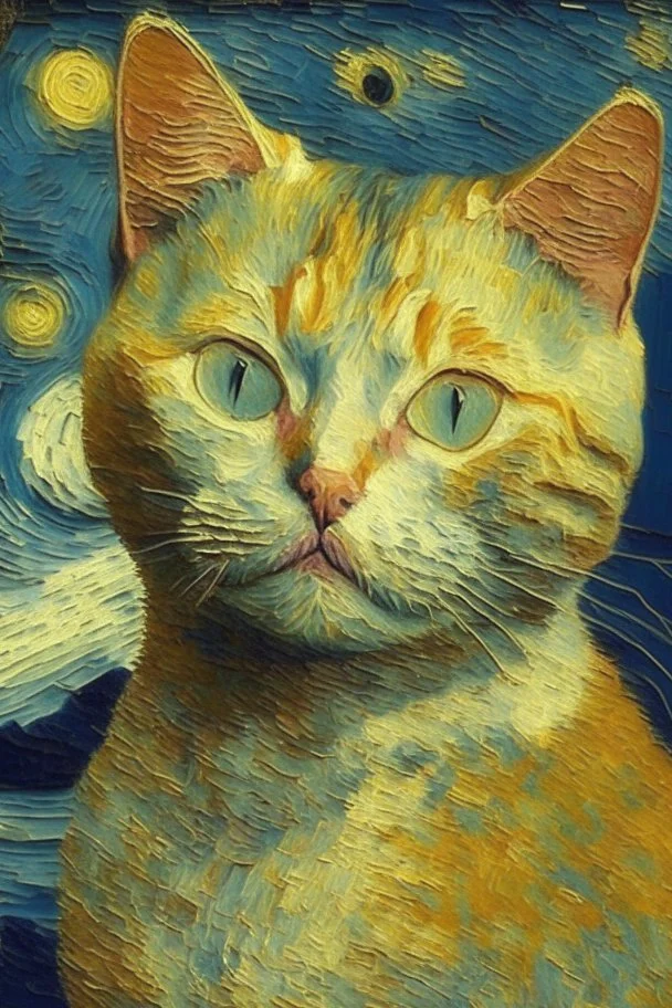 Portrait of a cat by Van Gogh