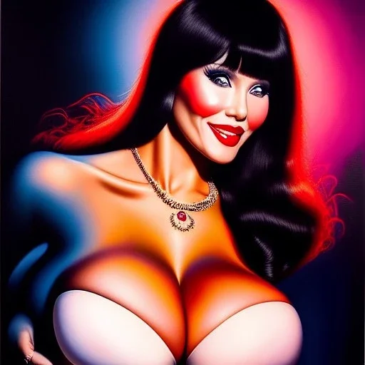 Ultra detailed fullbody Portrait in oil on canvas of beautiful busty Vampirella ,extremely detailed digital painting, extremely detailed face, crystal clear eyes, mystical colors ,perfectly centered image, perfect composition, rim light, beautiful lighting,masterpiece ,8k, stunning scene, raytracing, anatomically correct, in the style of Steve Jung and robert e howard and Wizyakuza and Ohrai Noriyoshi and Simon Bisley and uncannyknack.