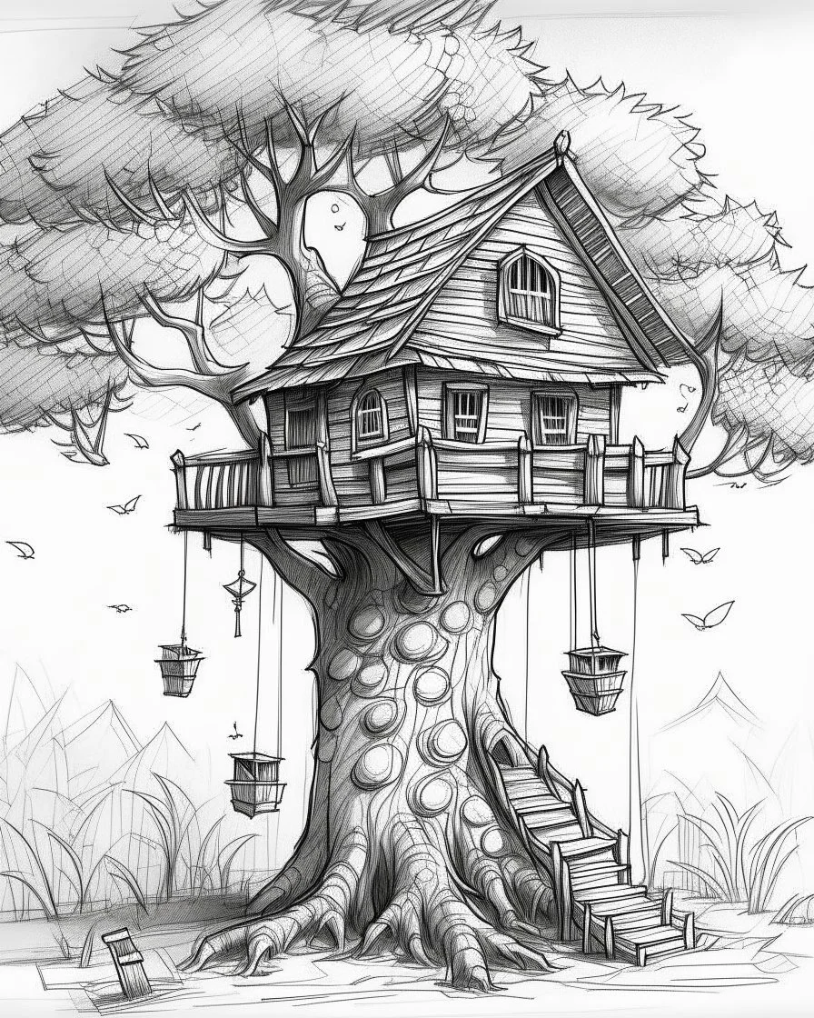 dibujo casa con forma de arbol