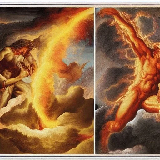 Fire god+creation of Adam