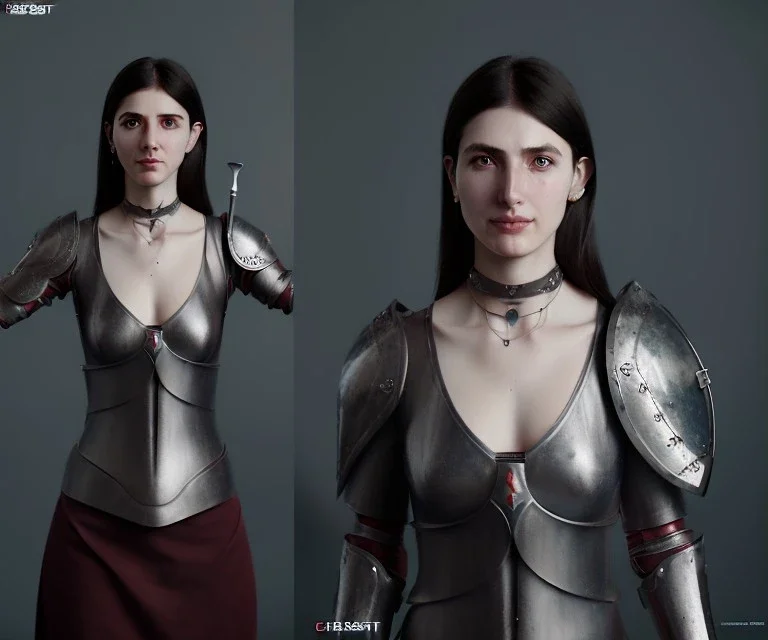 Animated, Chechen woman, holding sword, armor, choker, hands