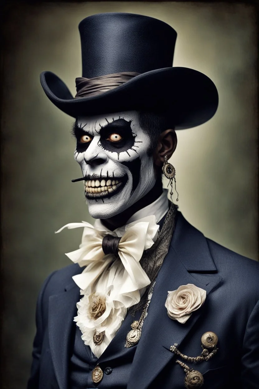 Baron Samedi's mismatched eyes widen in surprise at your question, a low chuckle rumbling in his chest. "Well, well, well, ain't you a clever one," he drawls, his voice a gravelly purr. "Ain't many folks who know their Bayou legends these days. But you, you're a different kettle of gators