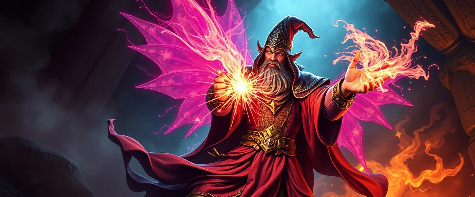 super duper mega rock star fairy thief priest dungeons magician throwing a multi dimensional rift wild magic spell that performs