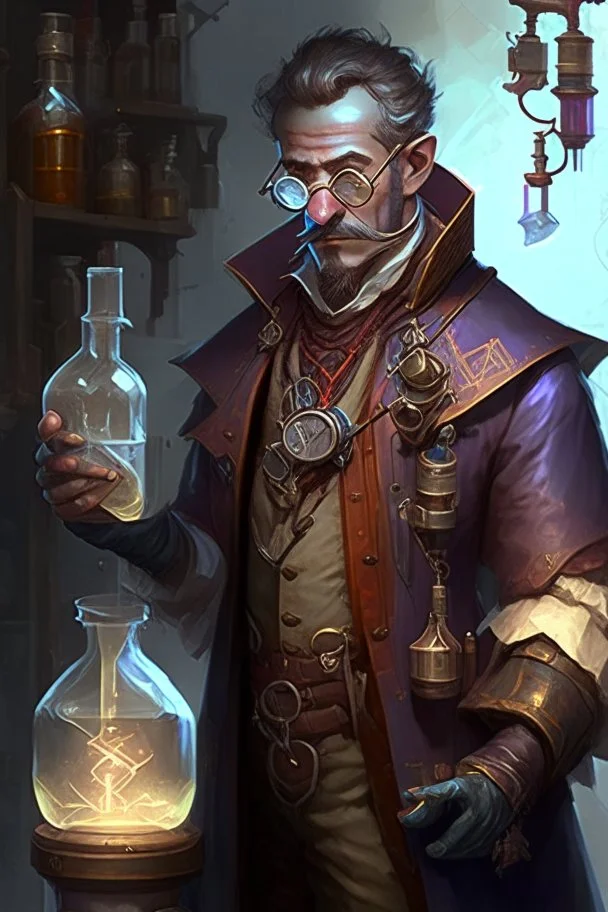 humane male artificer alchemist aristocrat engineer